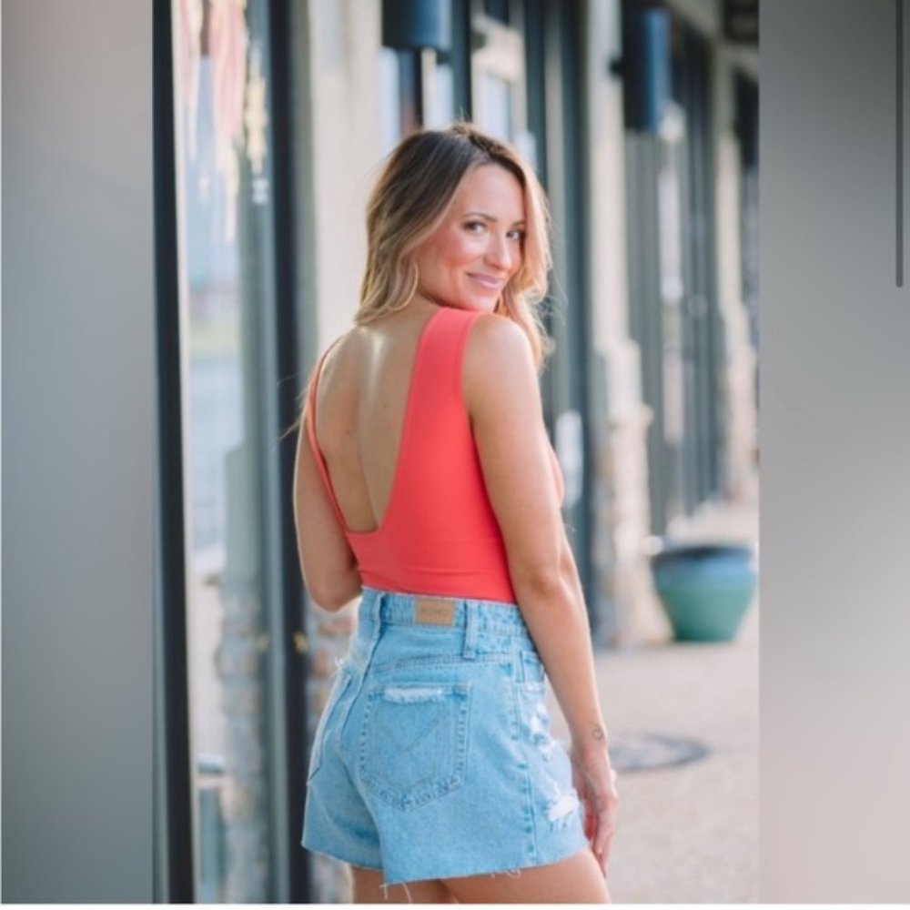 Free People Keep it Sleek Bodysuit in Pink Poinsettia - Picture 4 of 4